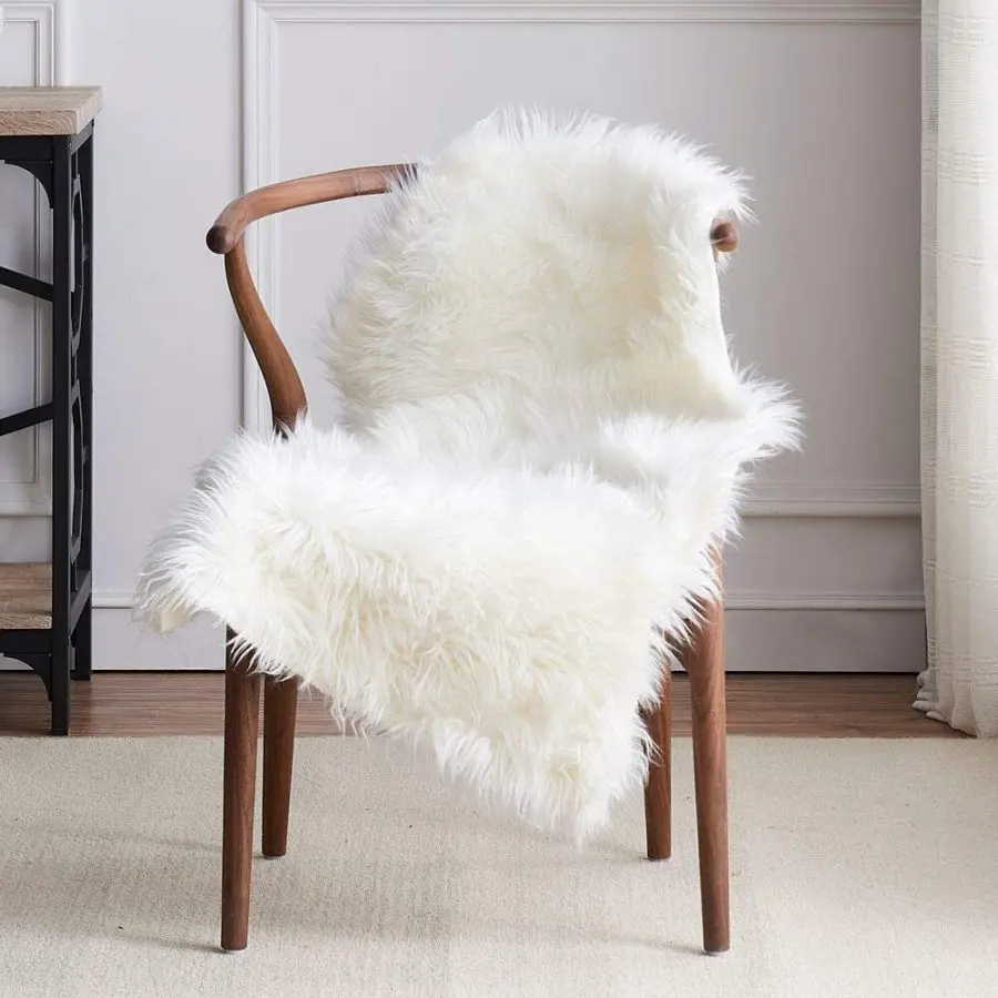 Wishbone chair best sale with fur