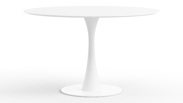 The Aarhus – White Lacquer, Round 47in