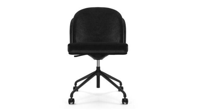 The Aben – Black Velvet with Black Legs, Desk Chair