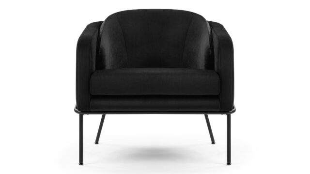 The Aben – Black Velvet with Black Legs, Lounge Chair