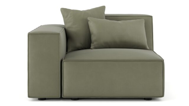 The Arles – Sage Vegan Suede, Left Arm Module