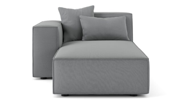 The Arles – Harbor Gray Flat Weave, Left Chaise Module