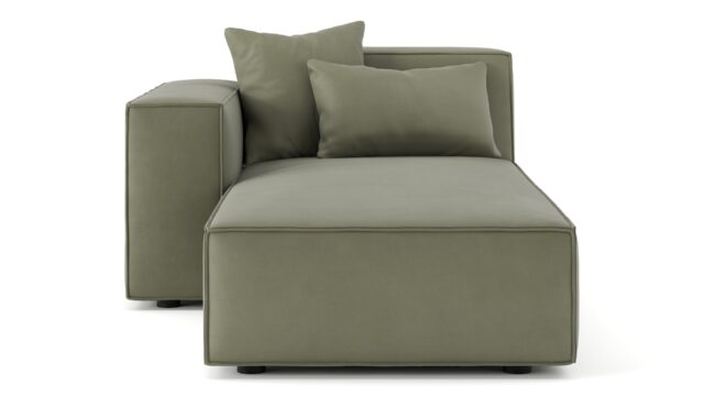 The Arles – Sage Vegan Suede, Left Chaise Module