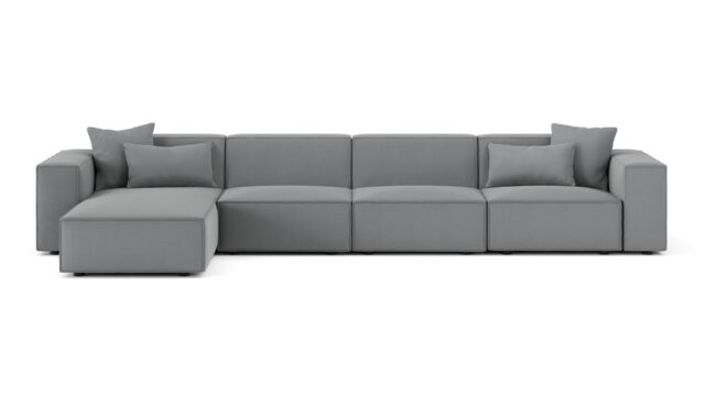 The Arles – Harbor Gray Flat Weave, Large Left Chaise