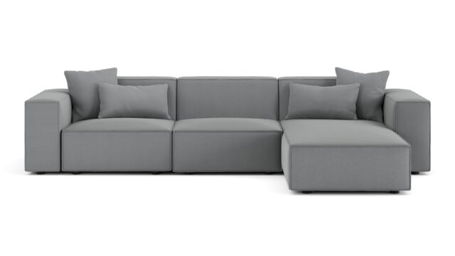 The Arles – Harbor Gray Flat Weave, Right Chaise