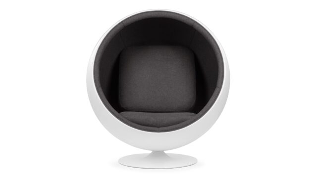 The Ball – Graphite Wool and White, Ball Chair