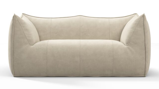 The Bambole – Eggshell Vegan Suede, Two Seater Sofa