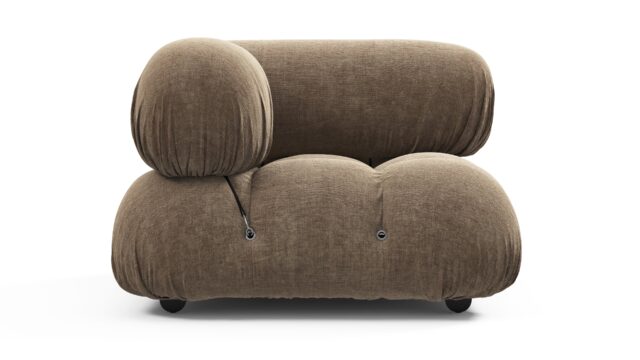 The Bellini – Cappuccino Brown Chenille, Left Corner
