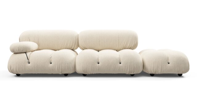 The Bellini Outdoor – Cream Chunky Performance Weave (Outdoor), Open End Sofa (Right)