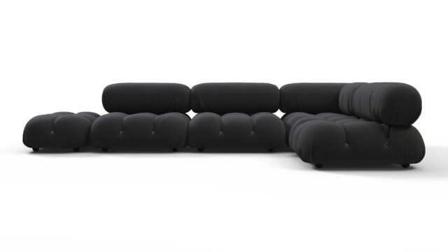 The Bellini – Black Performance Weave (Outdoor), Sectional (Right Corner)
