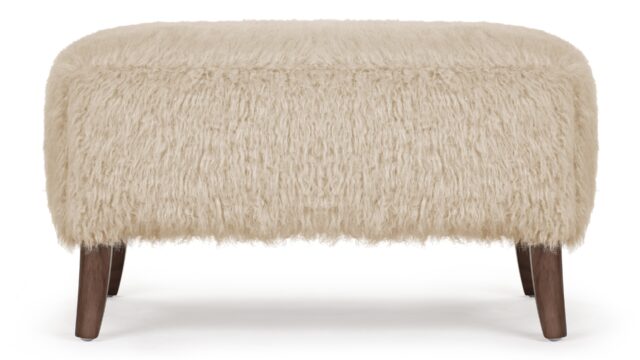 The Cabana – Almond Long Hair Sherpa, Ottoman