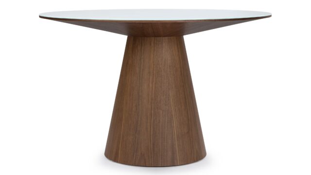 The Cella – White and Walnut, 47in Round