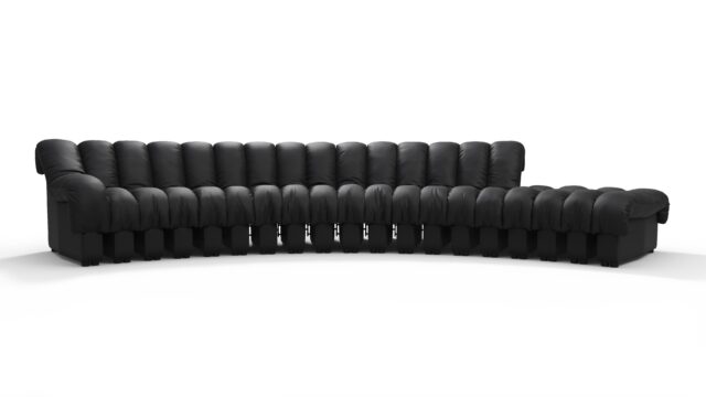 The DS 600 – Black Vegan Leather, Sectional Sofa