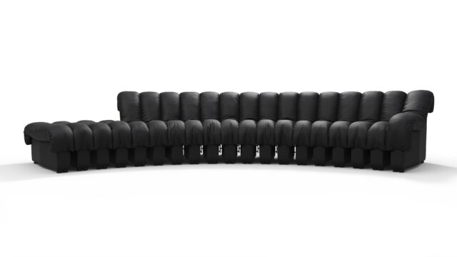 The DS 600 – Black Vegan Leather, Sectional Sofa
