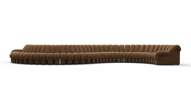 The DS 600 – Brown Vegan Suede, Curved Sectional