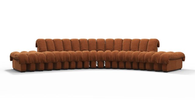 The DS 600 – Burnt Orange Vegan Suede, Large Open End Sofa