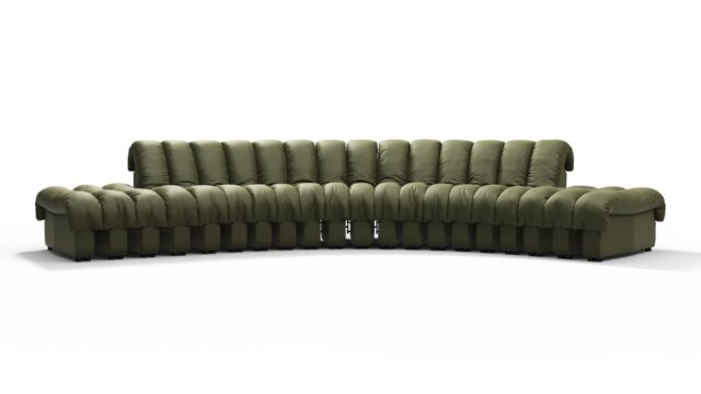 The DS 600 – Deep Olive Vegan Leather, Large Open End Sofa