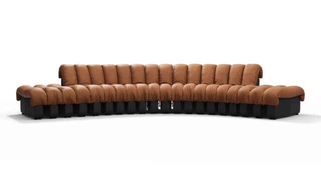 The DS 600 – Vintage Tan and Black Vegan Leather, Large Open End Sofa