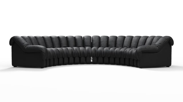 The DS 600 – Black Vegan Leather, Large Sectional