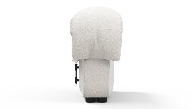 The DS 600 – White Boucle, Right End Stool Module