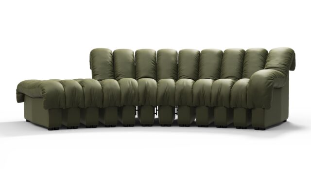 The DS 600 – Deep Olive Vegan Leather, Small Open End Sofa (Left)