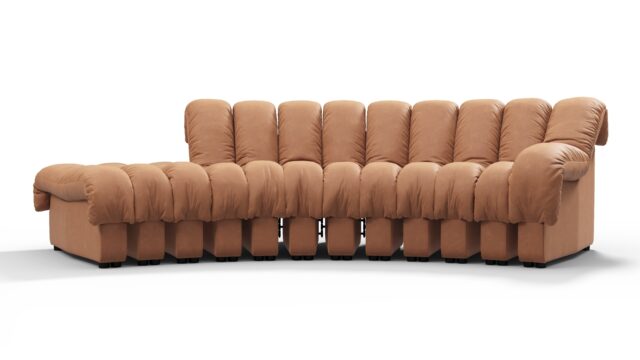 The DS 600 – Tan Vegan Leather, Small Open End Sofa (Left)