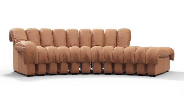 The DS 600 – Tan Vegan Leather, Small Open End Sofa (Right)