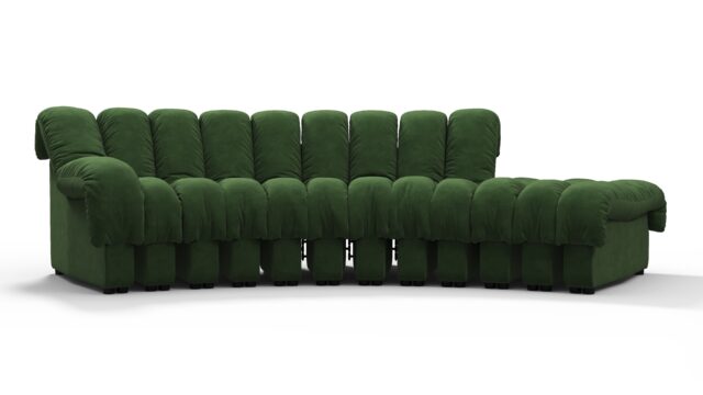 The DS 600 – Tarragon Vegan Suede, Small Open End Sofa (Right)