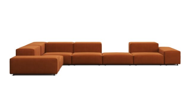 The Extrasoft – Burnt Orange Velvet, Large Corner (Left)
