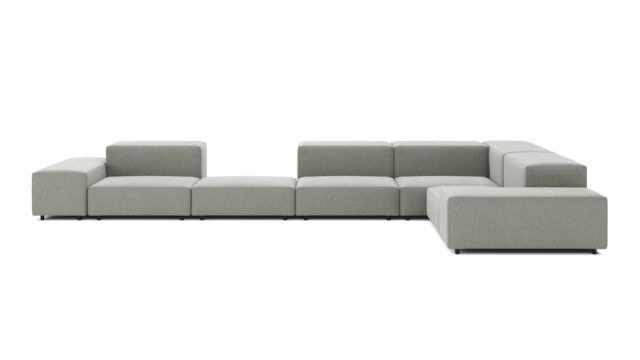 The Extrasoft – Soft Gray Brushed Weave, Large Corner (Right)