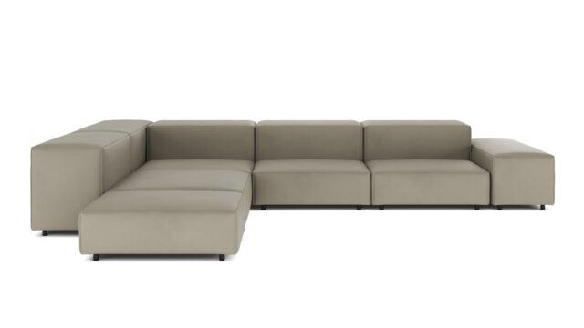 The Extrasoft – Beige Gray Vegan Leather, Corner (Left)