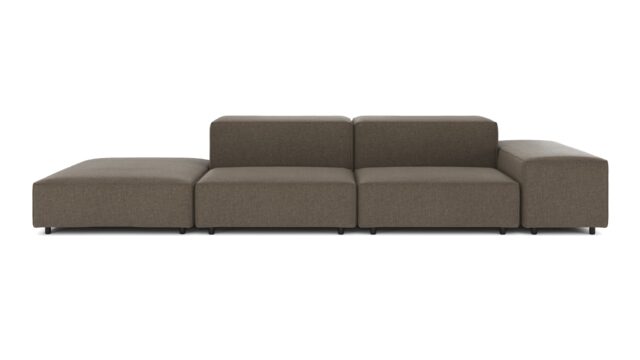 The Extrasoft – Coffee Brushed Weave, Open End Sofa (Left)