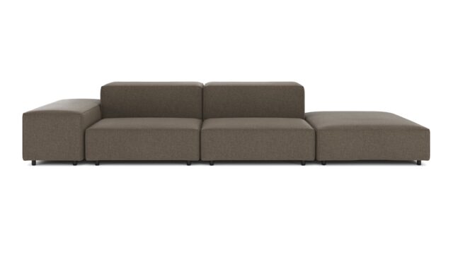 The Extrasoft – Coffee Brushed Weave, Open End Sofa (Right)