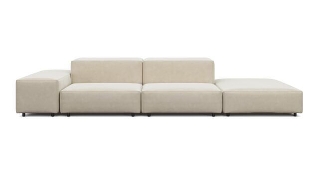 The Extrasoft – Eggshell Vegan Suede, Open End Sofa (Right)