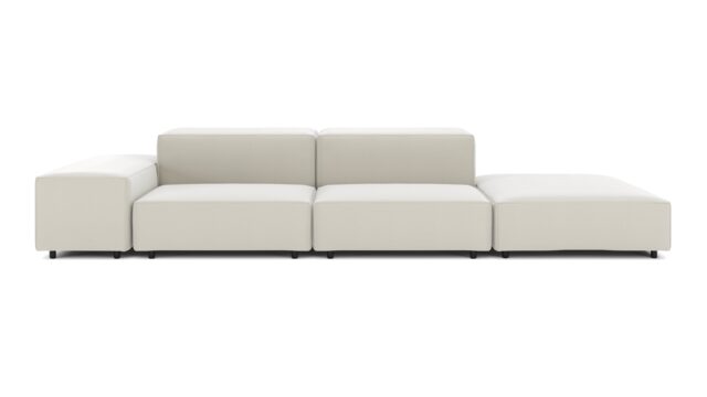 The Extrasoft – Oatmeal Brushed Weave, Open End Sofa (Right)