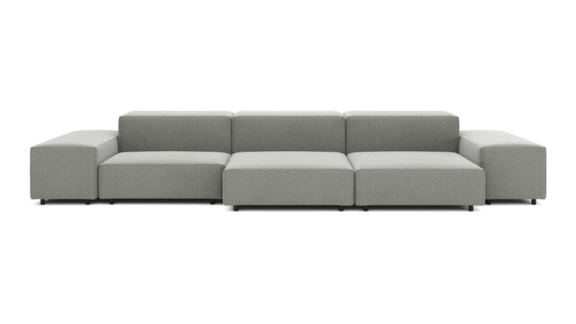 The Extrasoft – Soft Gray Brushed Weave, Three Seater Sofa (Left)