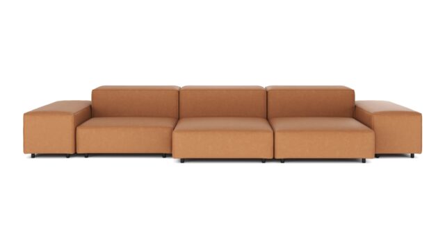 The Extrasoft – Tan Vegan Leather, Three Seater Sofa (Left)