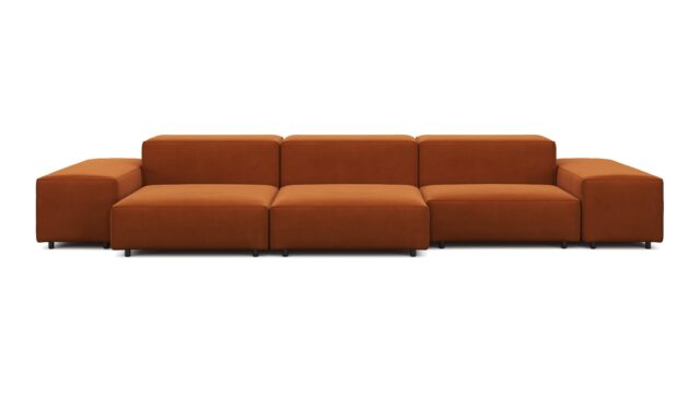 The Extrasoft – Burnt Orange Velvet, Three Seater Sofa (Right)