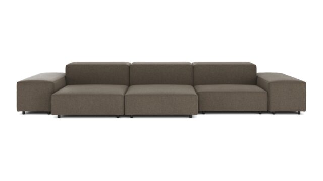 The Extrasoft – Coffee Brushed Weave, Three Seater Sofa (Right)