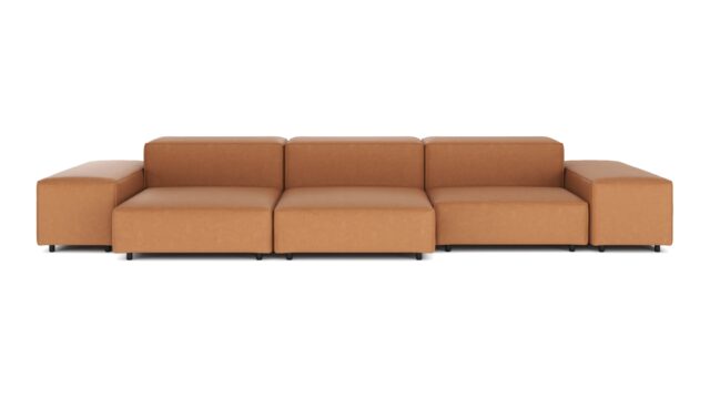 The Extrasoft – Tan Vegan Leather, Three Seater Sofa (Right)