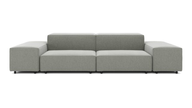 The Extrasoft – Soft Gray Brushed Weave, Two Seater Sofa