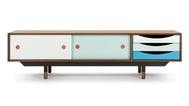 The Finn Juhl – Walnut and Blue, Tv Cabinet