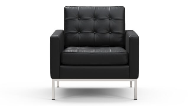 The Florence – Vintage Black Vegan Leather, Lounge Chair