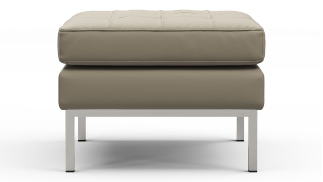 The Florence – Beige Gray Vegan Leather, Ottoman