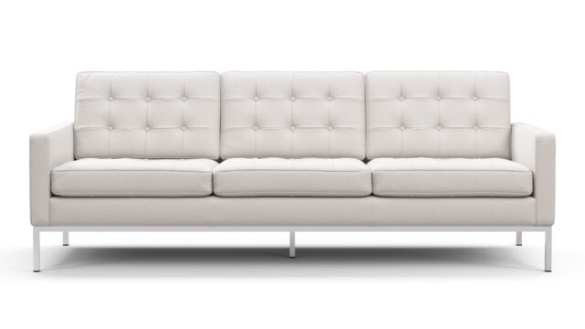 The Florence – Snow White Wool, Three Seater
