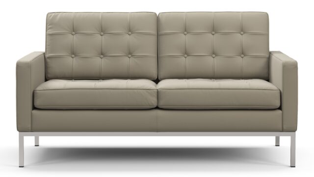 The Florence – Beige Gray Vegan Leather, Two Seater