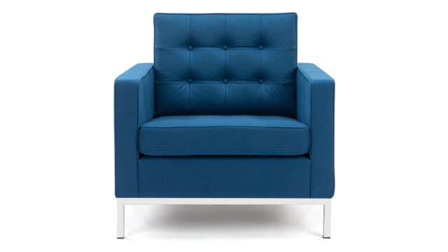 The Florence – Indigo Blue Wool, Lounge Chair