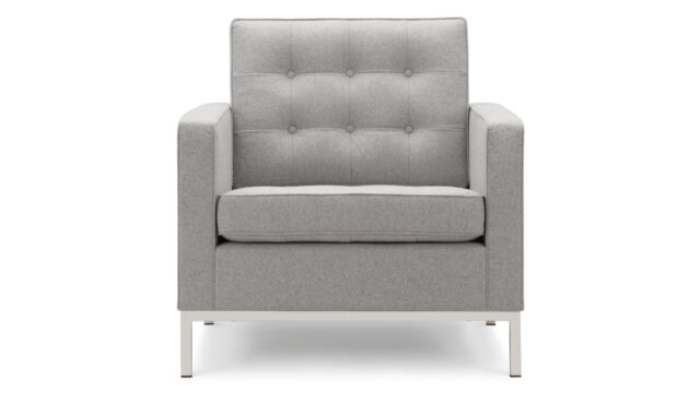 The Florence – Light Gray Wool, Lounge Chair