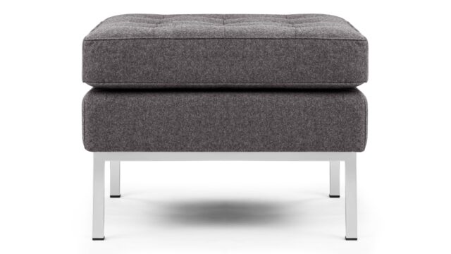 The Florence – Dark Gray Wool, Ottoman