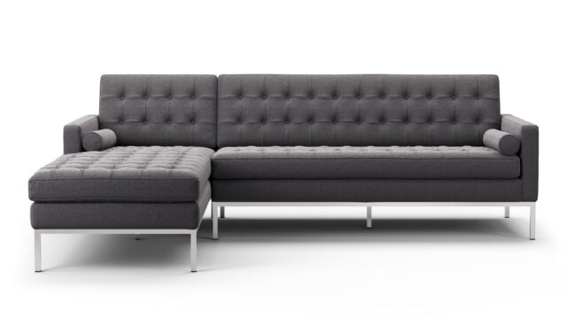 The Florence – Dark Gray Wool, Three Seater Sofa